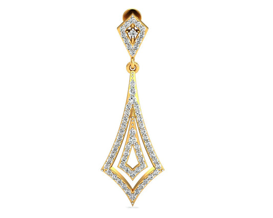 Sia Diamond Danglers In Gold - Jewelslane