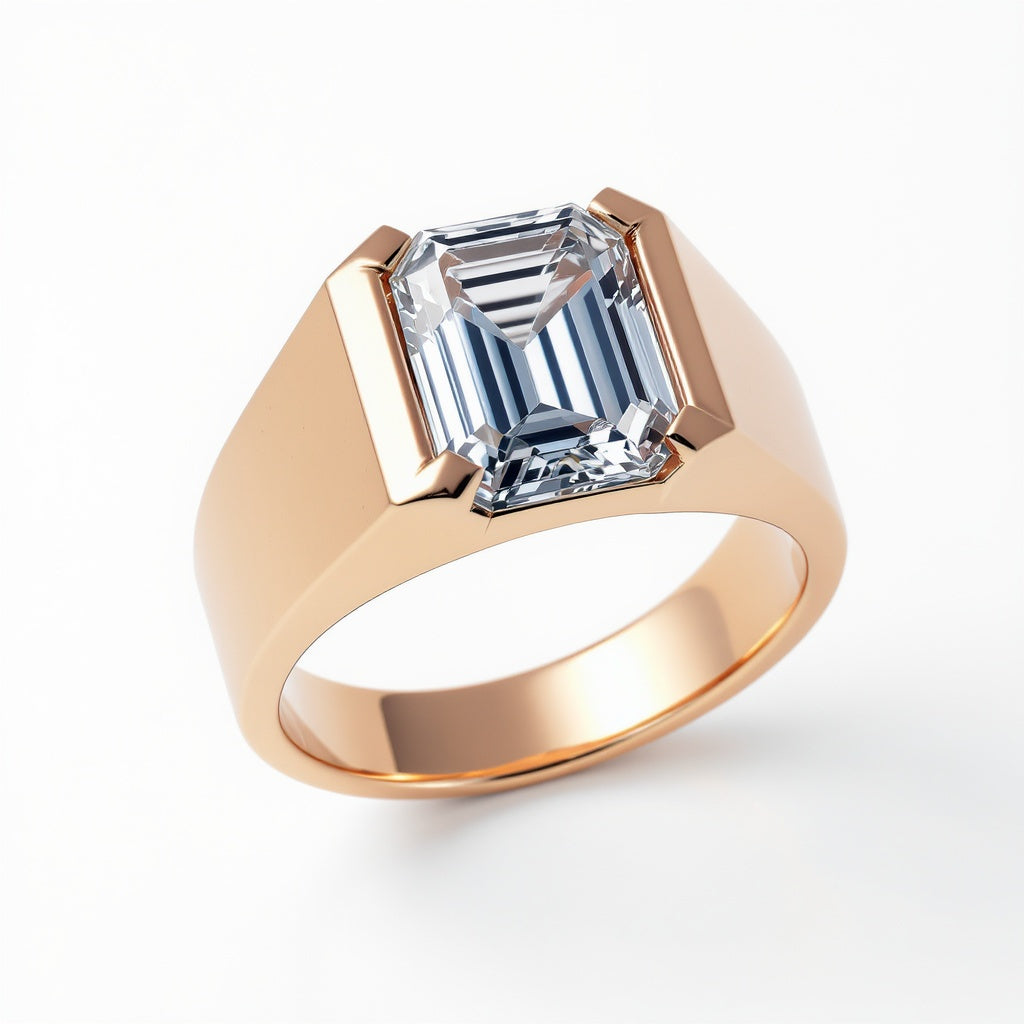 Silas Emerald Cut Lab Diamond Ring for Men - Jewelslane
