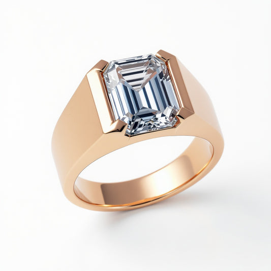 Silas Emerald Cut Lab Diamond Ring for Men - Jewelslane
