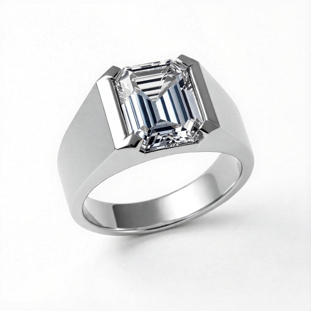 Silas Emerald Cut Lab Diamond Ring for Men - Jewelslane