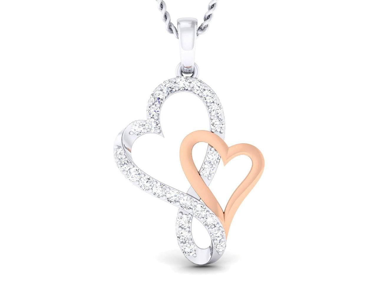 Sofy Mingling Hearts diamond pendant in 18k gold - Jewelslane