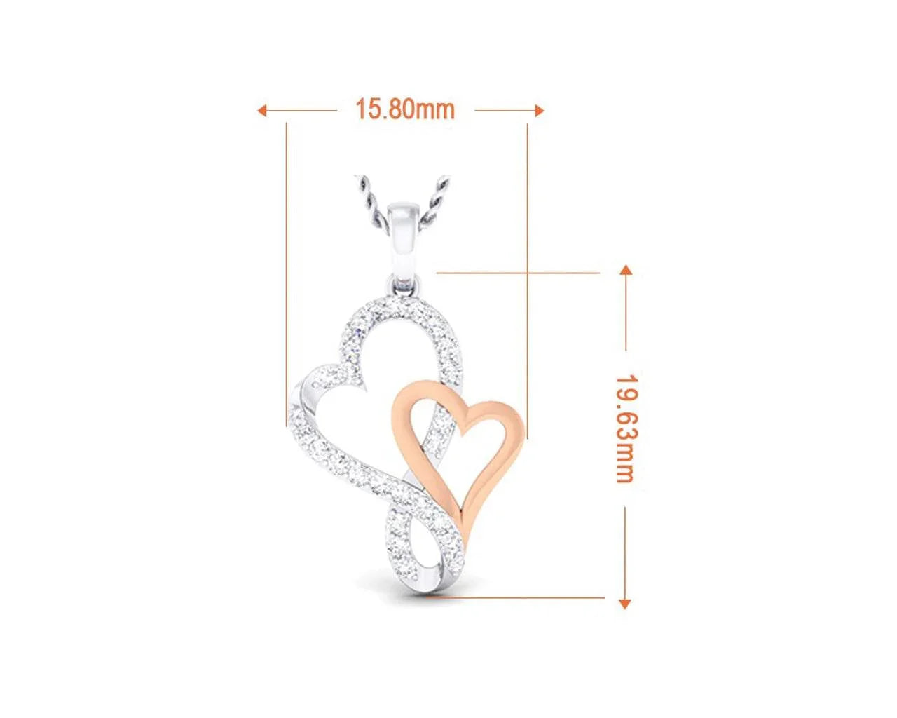 Sofy Mingling Hearts diamond pendant in 18k gold - Jewelslane