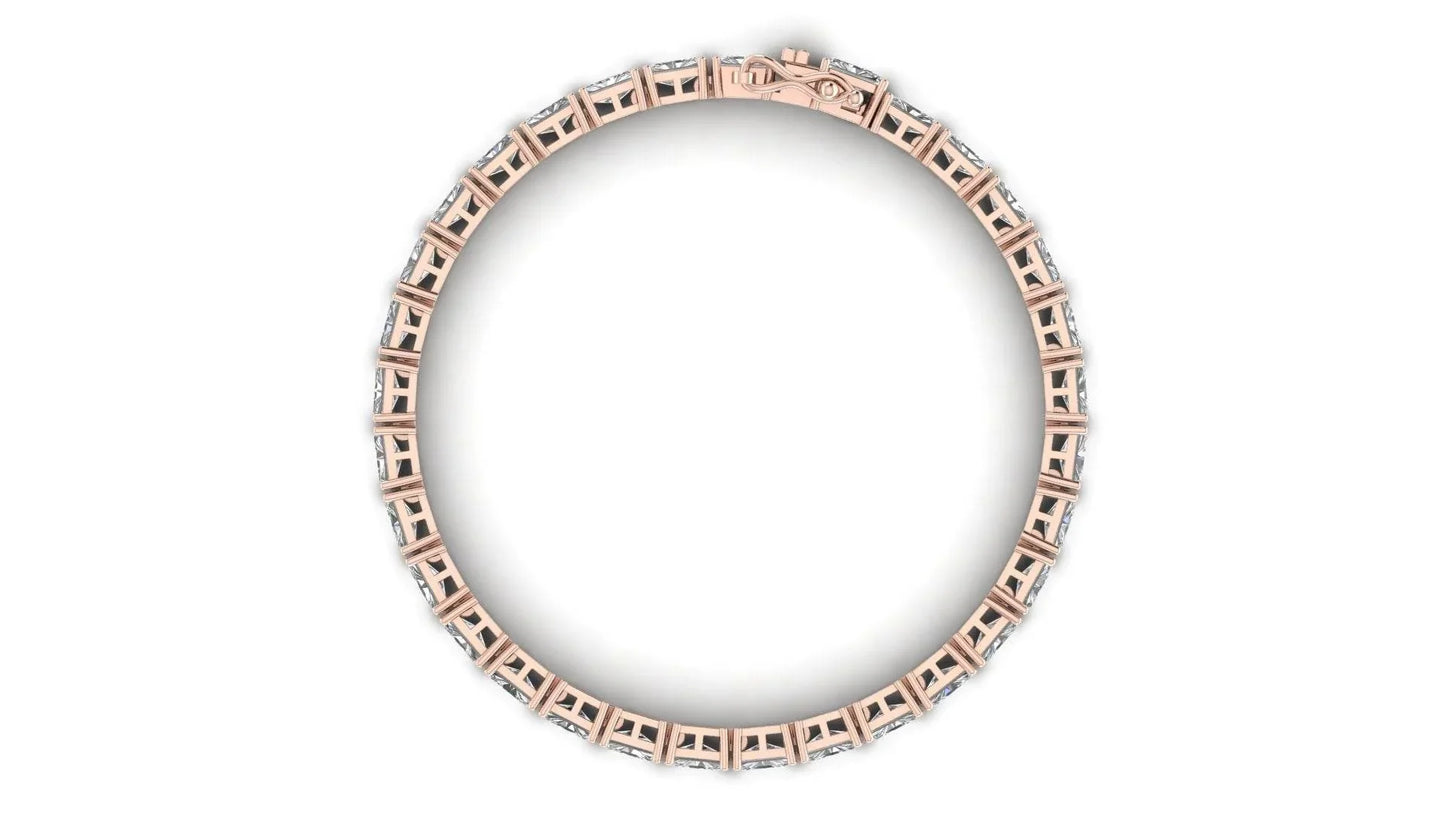 Sonya Radiant cut Lab Grown solitaire diamonds tennis bracelet in gold - Jewelslane