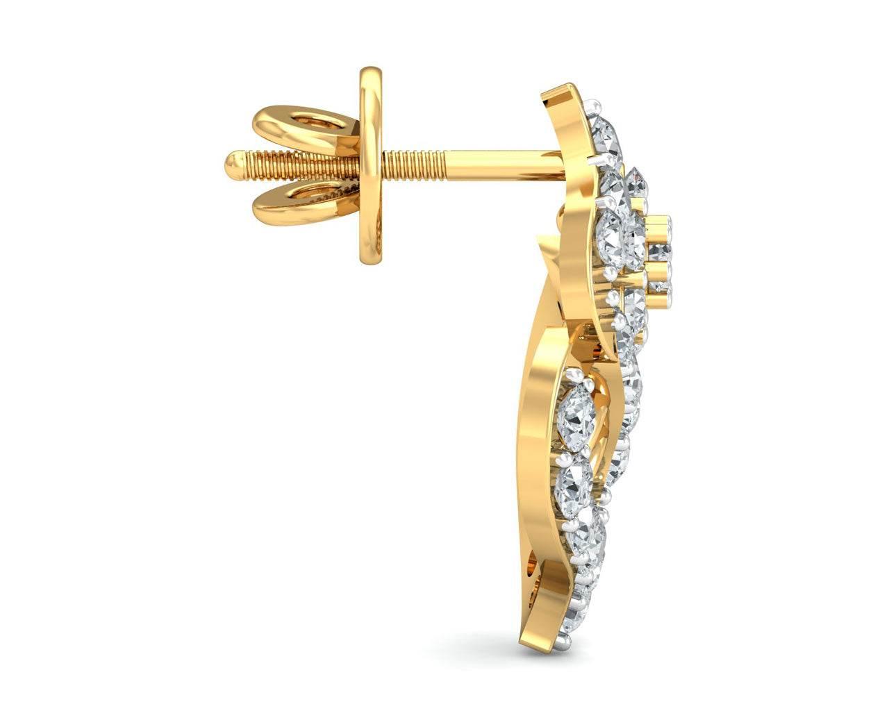 Sophia Diamond Gold Earrings - Jewelslane