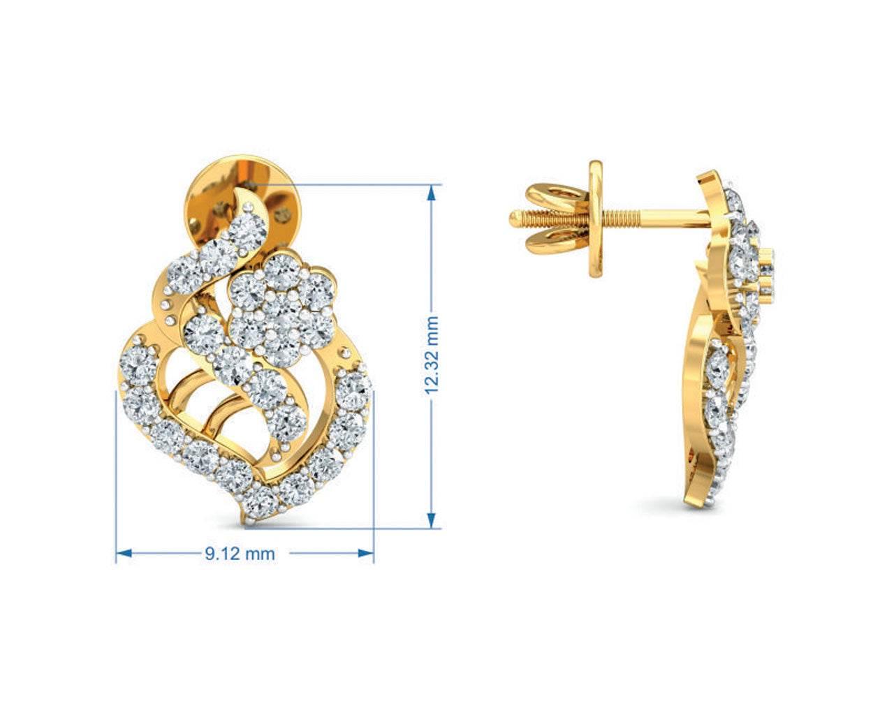 Sophia Diamond Gold Earrings - Jewelslane
