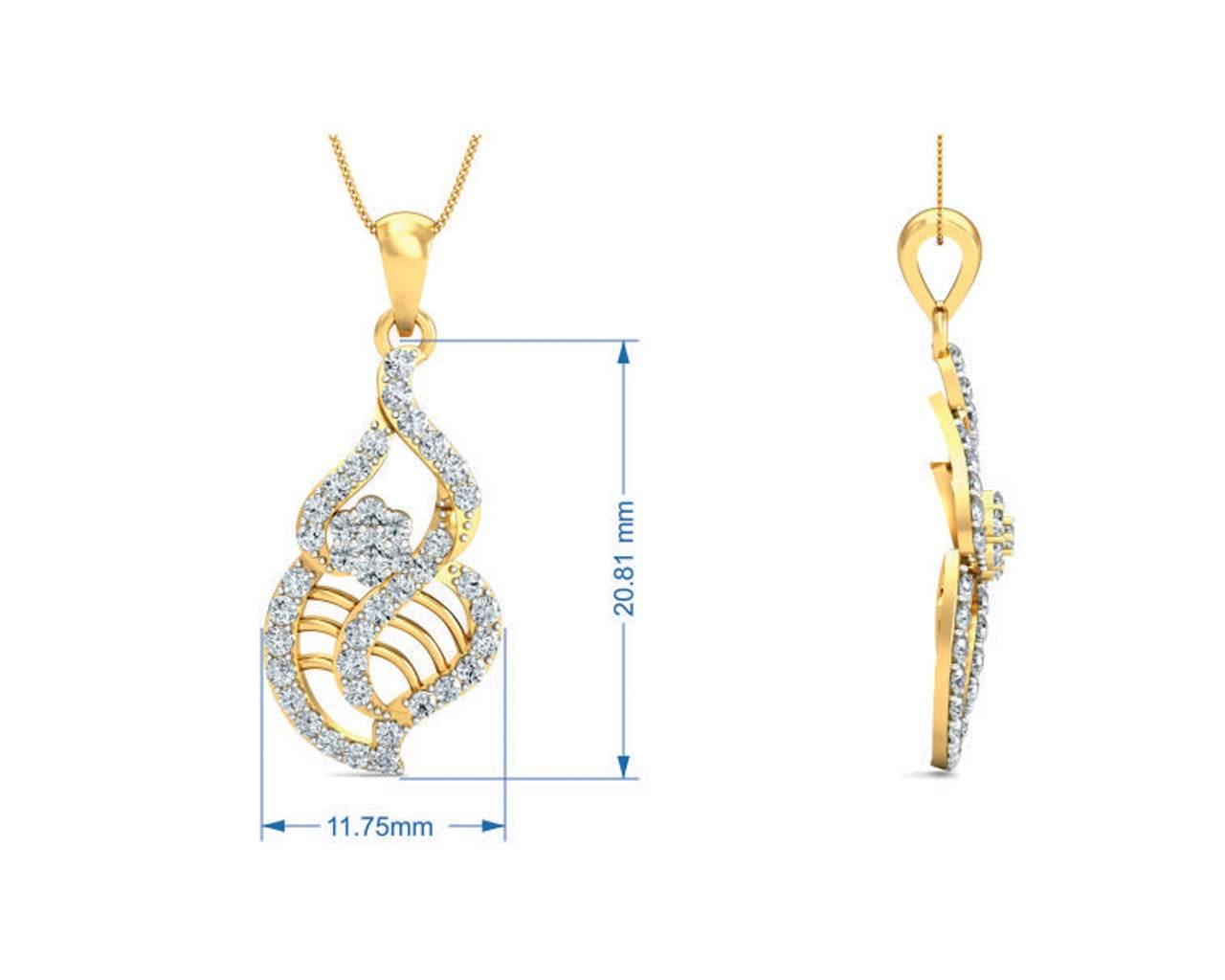 Sophia Diamond Gold Pendant - Jewelslane