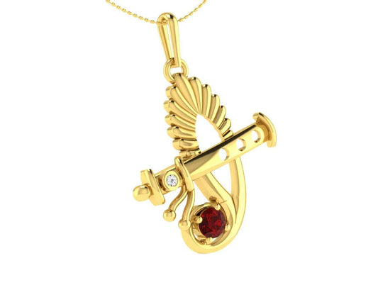 Sri Krishna Ethereal Gold pendant with diamonds - Jewelslane