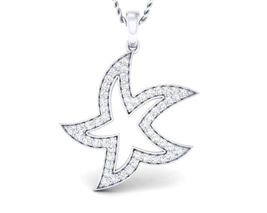 Stella Marina Diamond Pendant in 18k white gold - Jewelslane