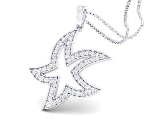 Stella Marina Diamond Pendant in 18k white gold - Jewelslane