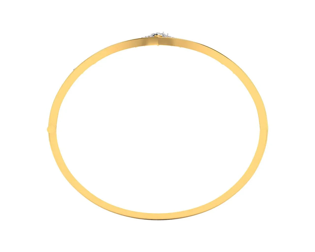 Suma Diamond Bangle in Gold - Jewelslane