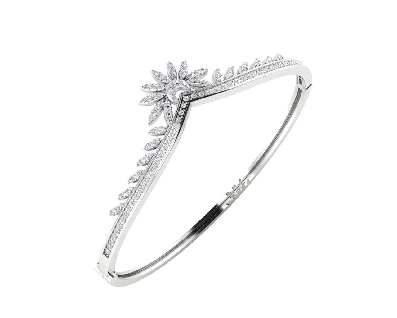 Suma Diamond Bangle in Gold - Jewelslane