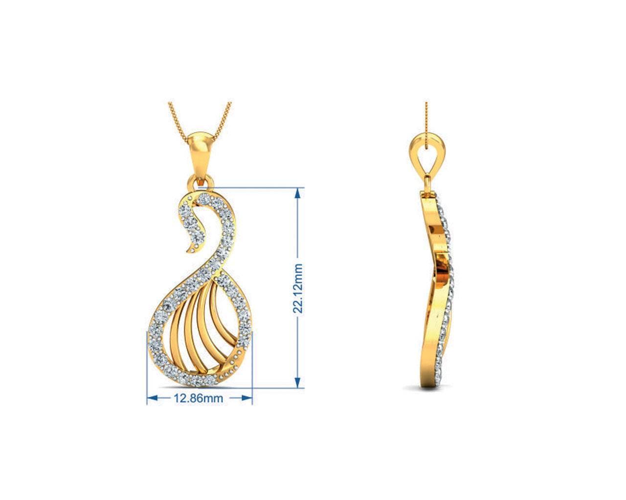 Swan Diamond Pendant Set - Jewelslane