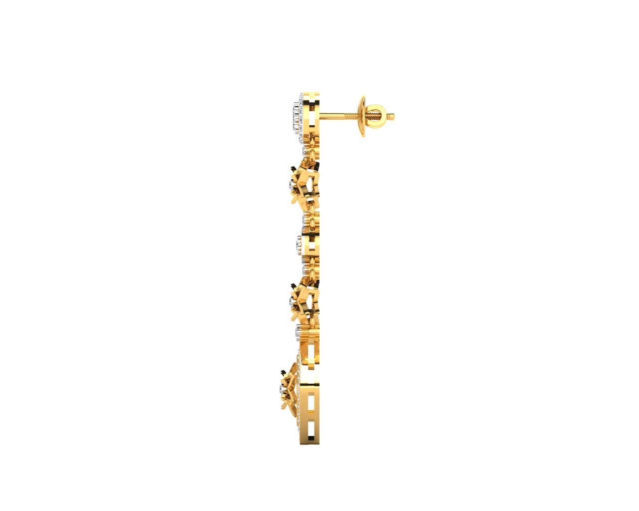 Talor Diamond Dangle drop earrings in Gold - Jewelslane