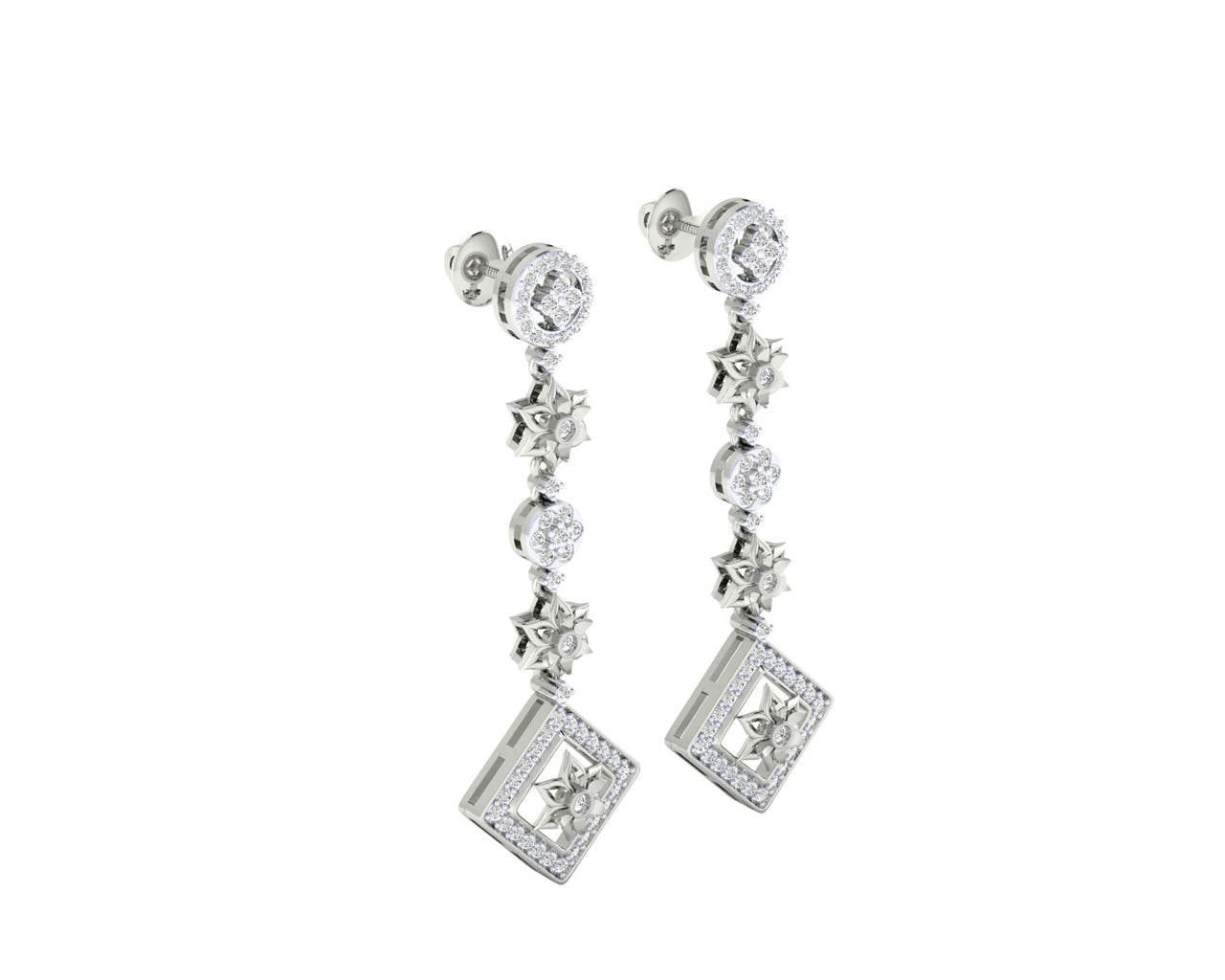 Talor Diamond Dangle drop earrings in Gold - Jewelslane