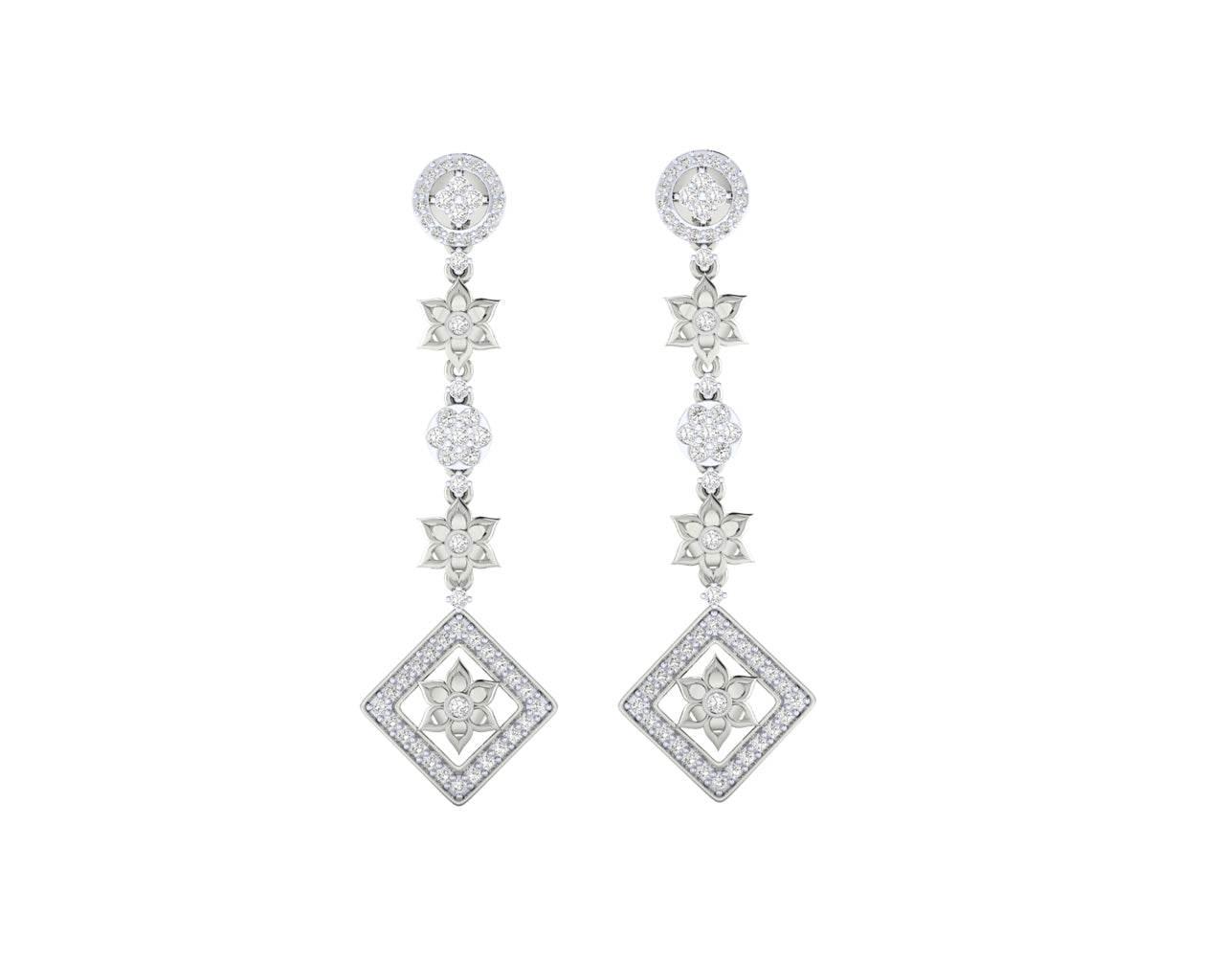 Talor Diamond Dangle drop earrings in Gold - Jewelslane