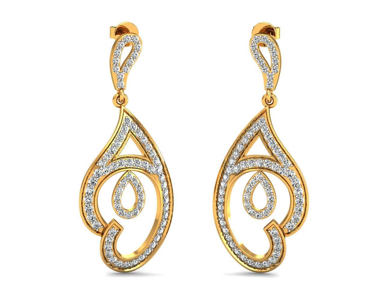 Tamira Long Diamond Earrings - Jewelslane