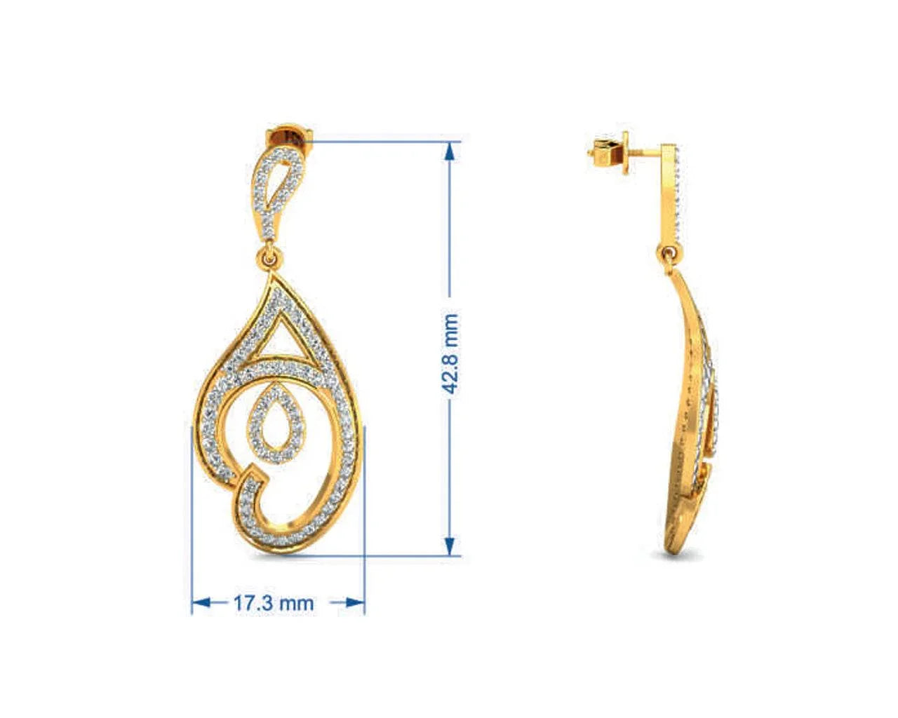 Tamira Long Diamond Earrings - Jewelslane