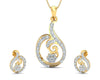 Tania Diamond Pendant Set in Gold - Jewelslane