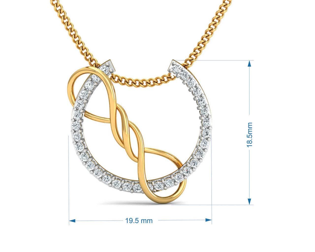 Tanya Diamond Pendant in Gold - Jewelslane