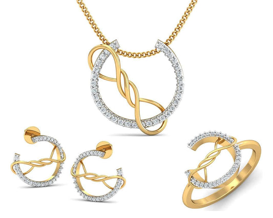 Tanya Diamond Pendant set in Gold - Jewelslane