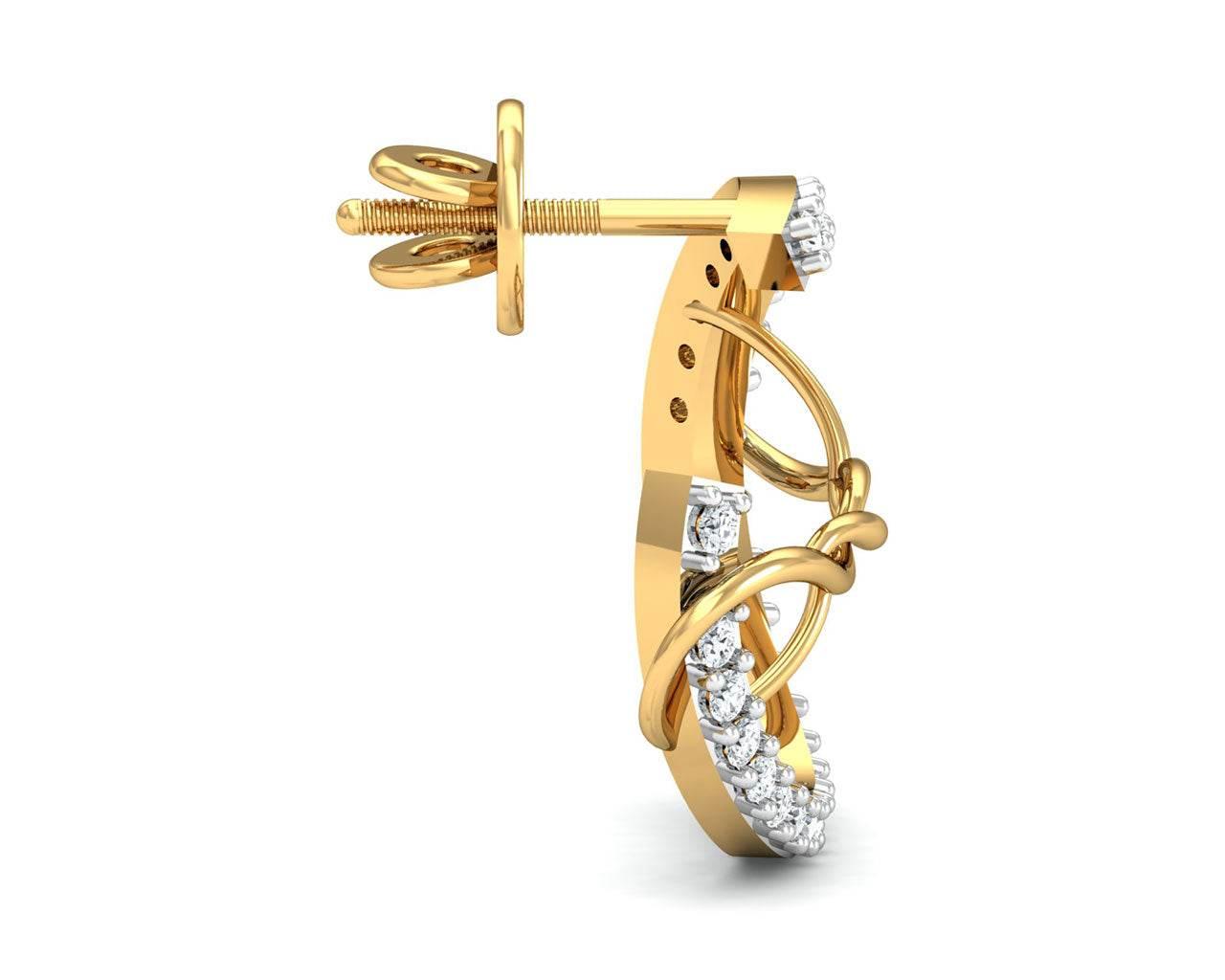 Tanya Gold Diamond Earrings - Jewelslane
