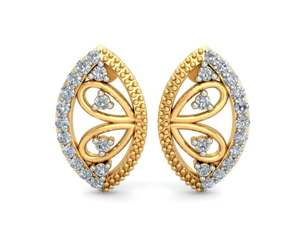 Tara Diamond Earrings In Gold - Jewelslane