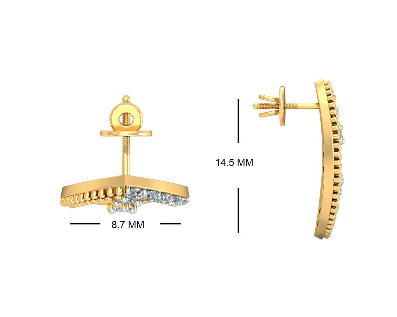 Tara Diamond Earrings In Gold - Jewelslane