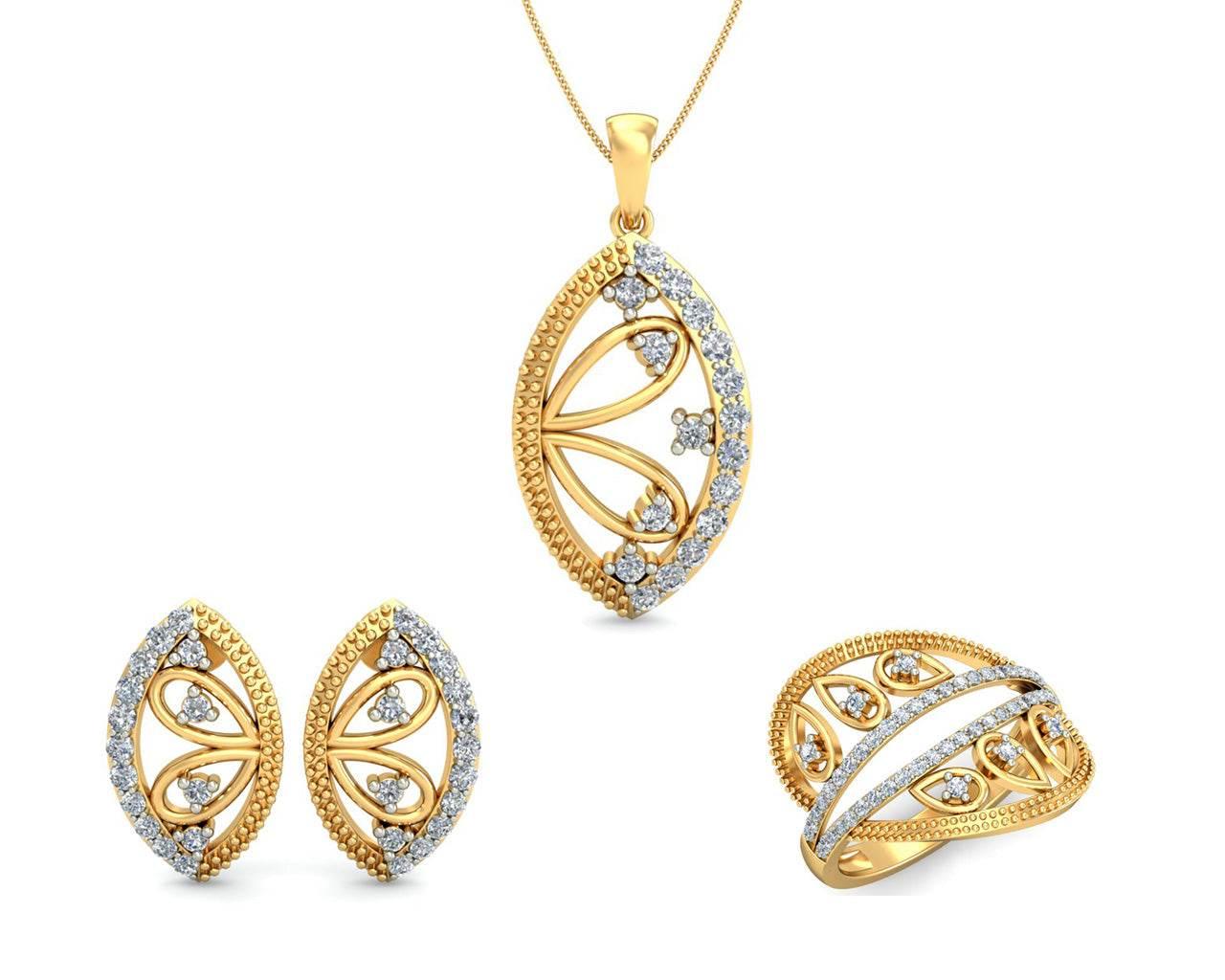 Tara Diamond Pendant set In Gold - Jewelslane