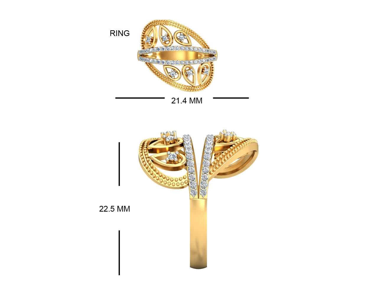 Tara Diamond Ring In Gold - Jewelslane