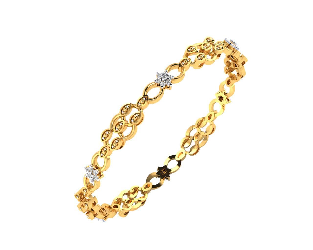 Tara Ladies Bangle in 14k Gold - Jewelslane