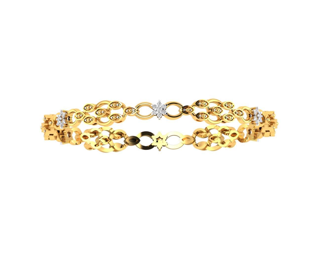 Tara Ladies Bangle in 14k Gold - Jewelslane