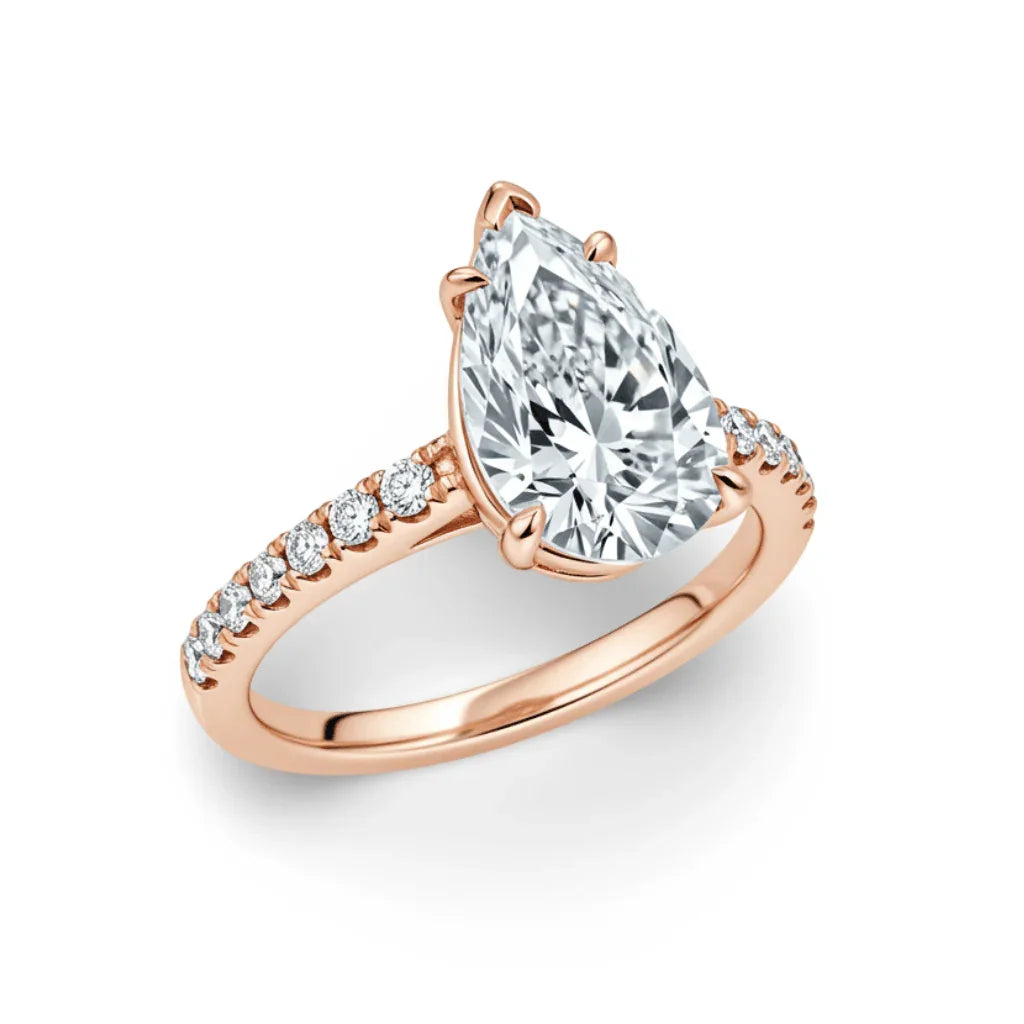 Tara Pear Shape Lab Diamond Solitaire Ring - Jewelslane