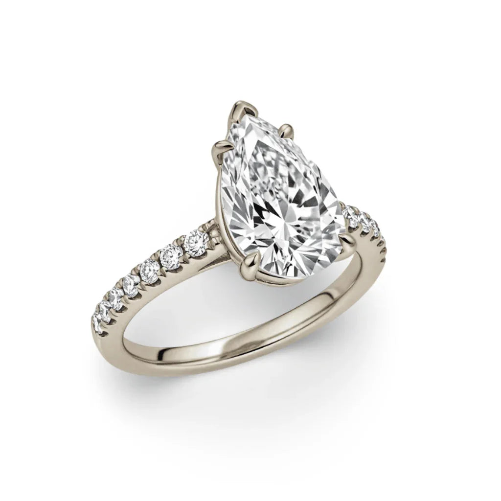 Tara Pear Shape Lab Diamond Solitaire Ring - Jewelslane