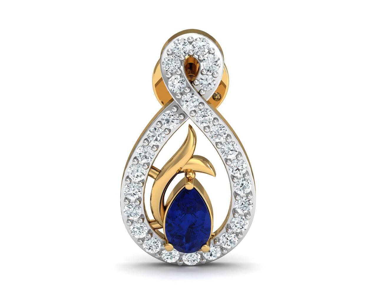 Tarini Blue Sapphire & Diamond Earrings - Jewelslane