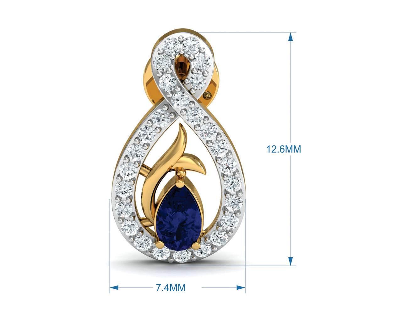 Tarini Blue Sapphire & Diamond Earrings - Jewelslane