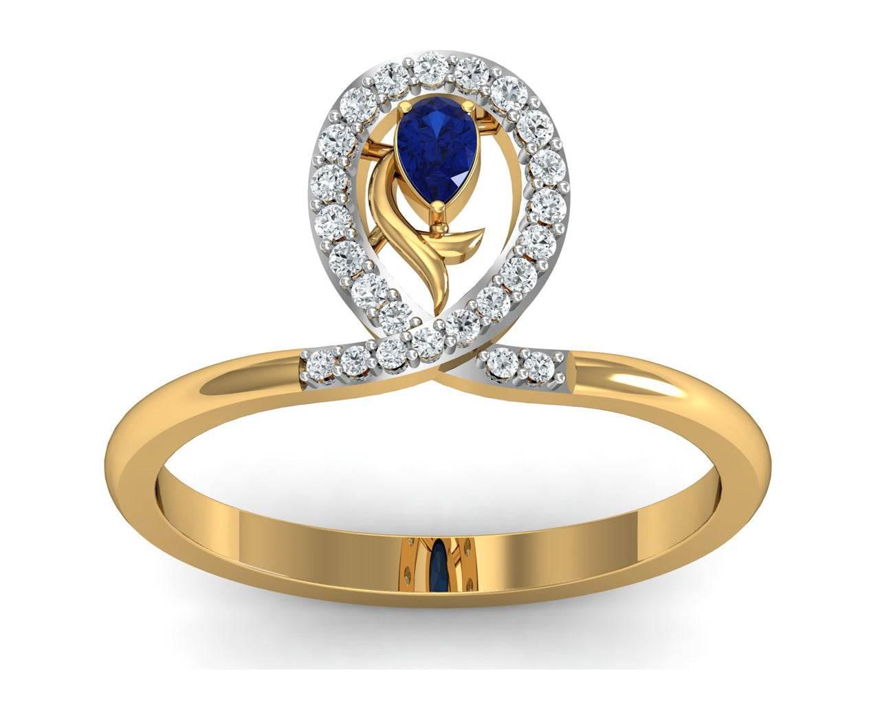 Tarini Blue Sapphire & Diamond Ring - Jewelslane