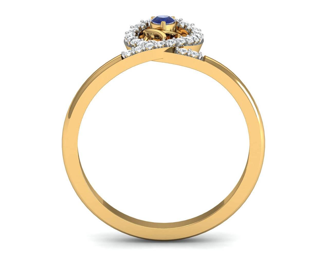 Tarini Blue Sapphire & Diamond Ring - Jewelslane