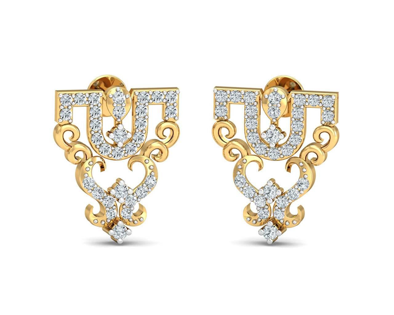 Tauri Diamond Earrings In Gold - Jewelslane