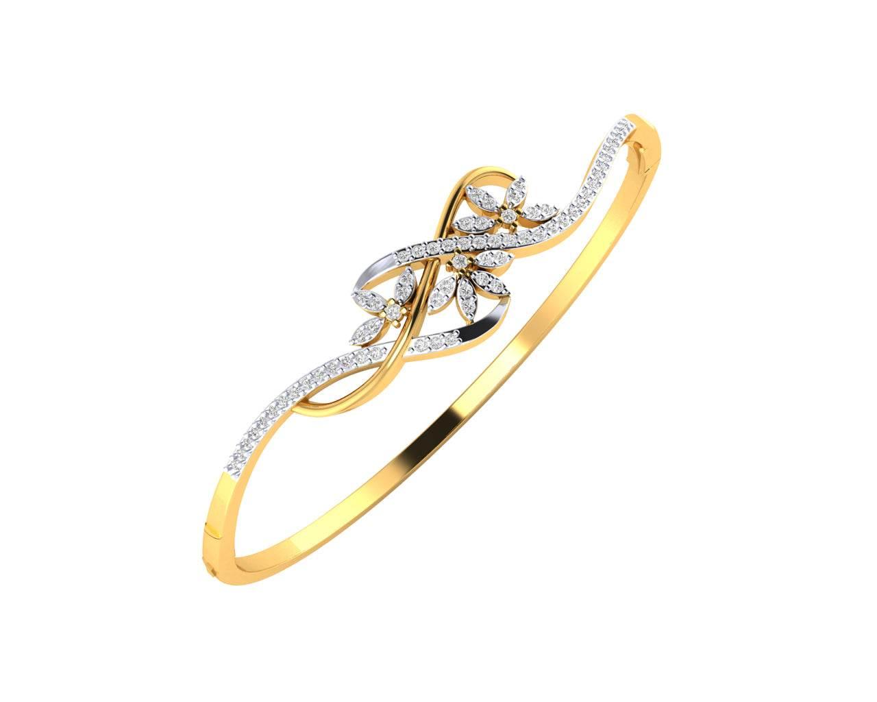 Teta Ladies Diamond Half Bangle - Jewelslane