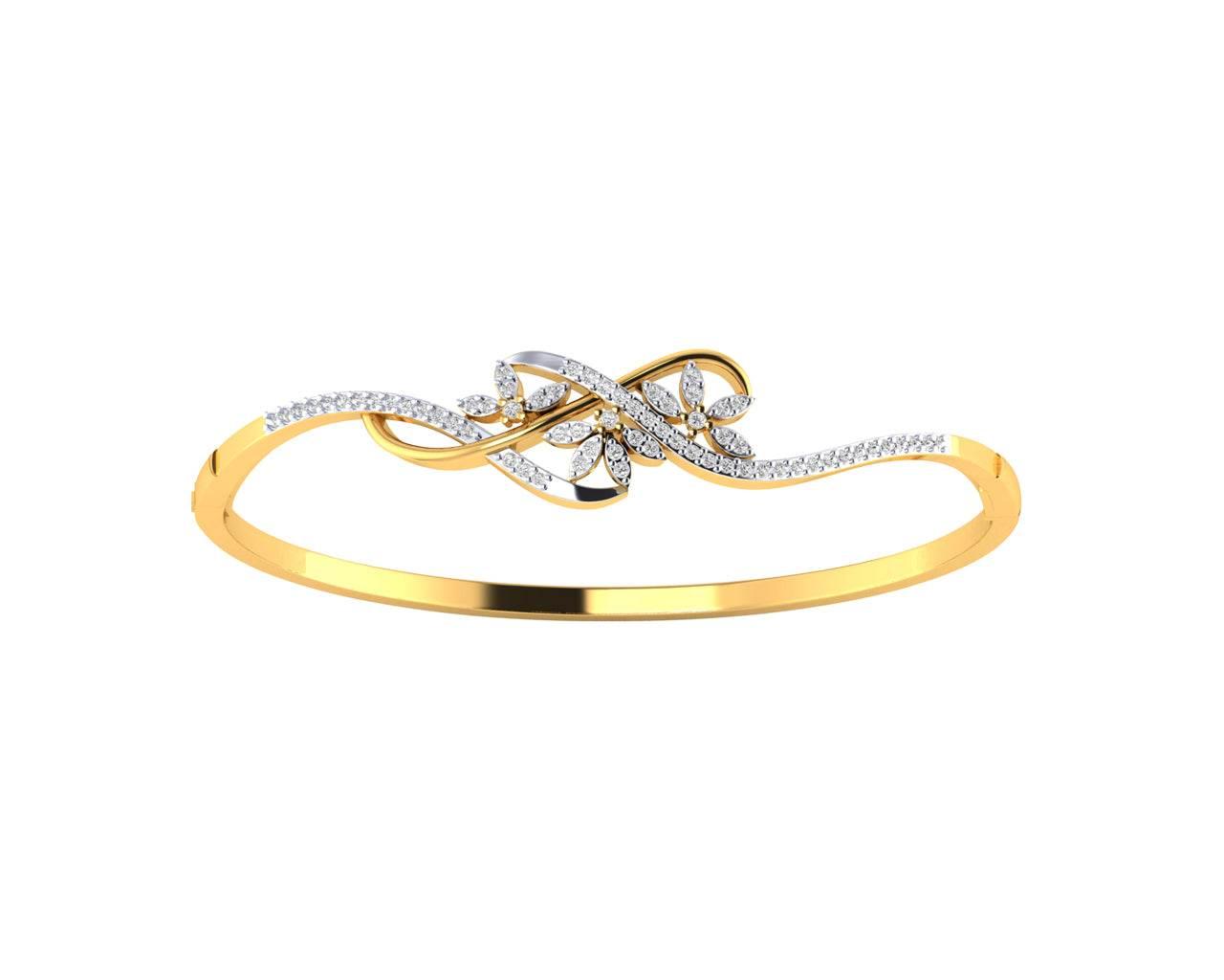 Teta Ladies Diamond Half Bangle - Jewelslane