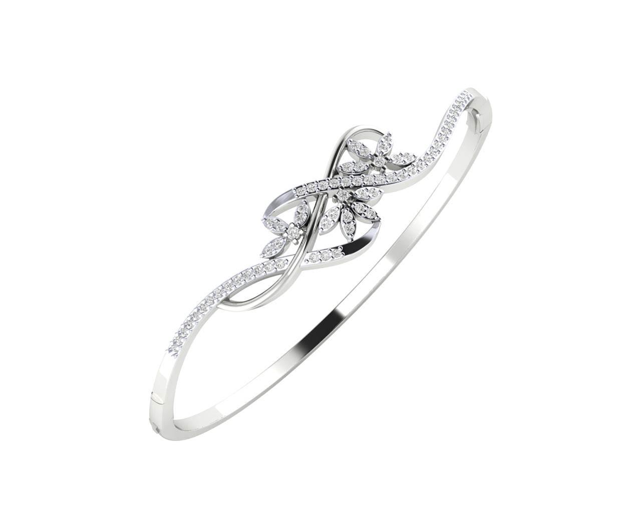 Teta Ladies Diamond Half Bangle - Jewelslane