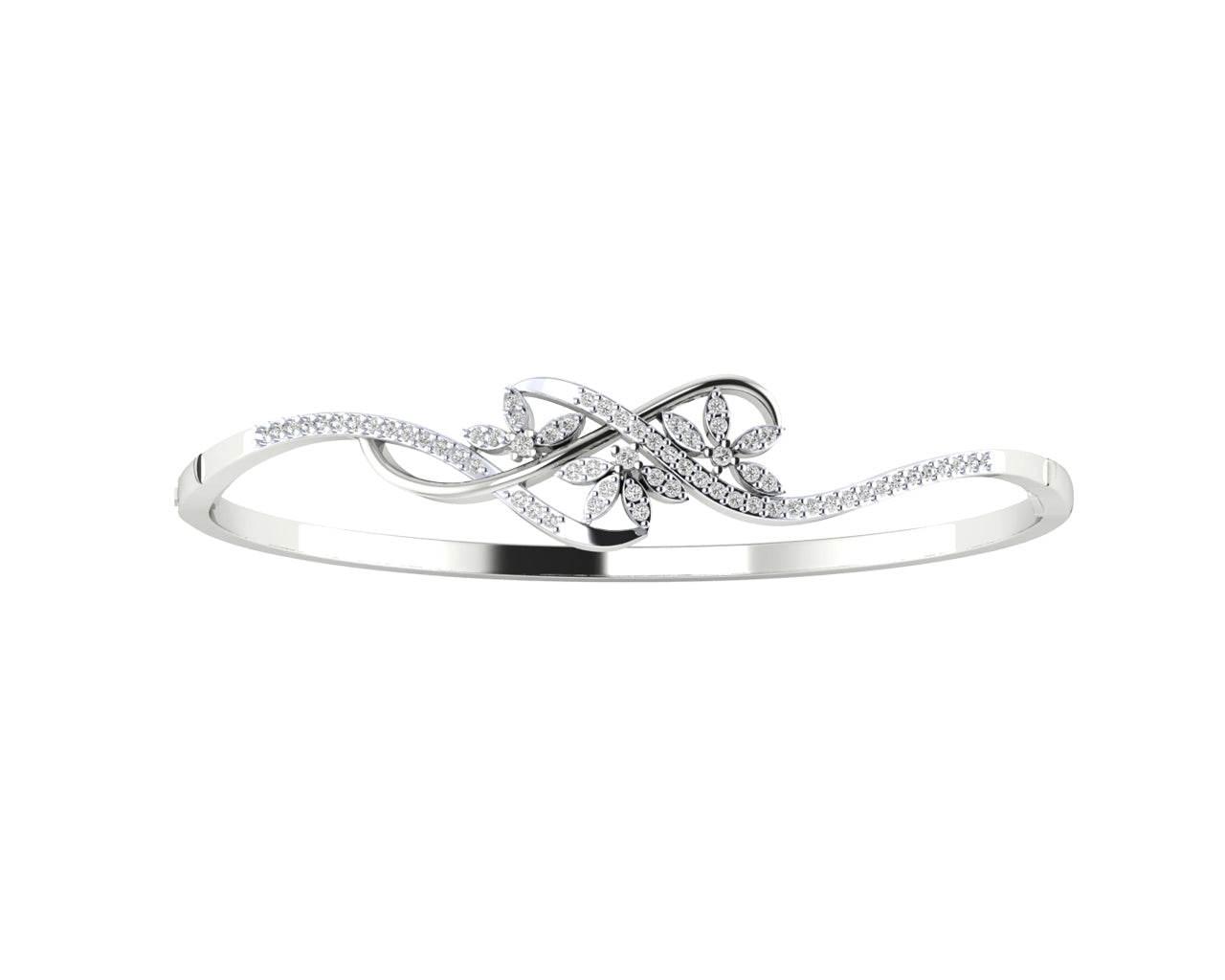 Teta Ladies Diamond Half Bangle - Jewelslane