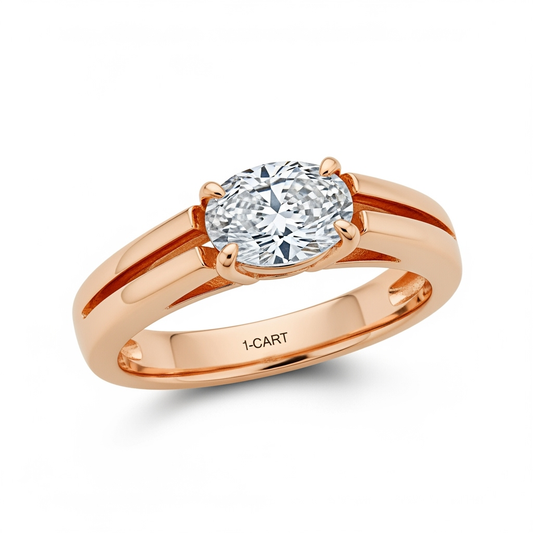 Theo Oval Shape Lab Grown Diamond Ring For Men - Jewelslane