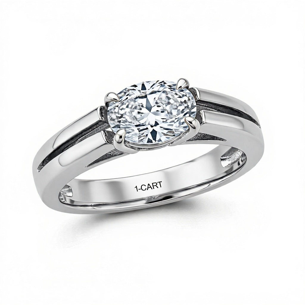 Theo Oval Shape Lab Grown Diamond Ring For Men - Jewelslane