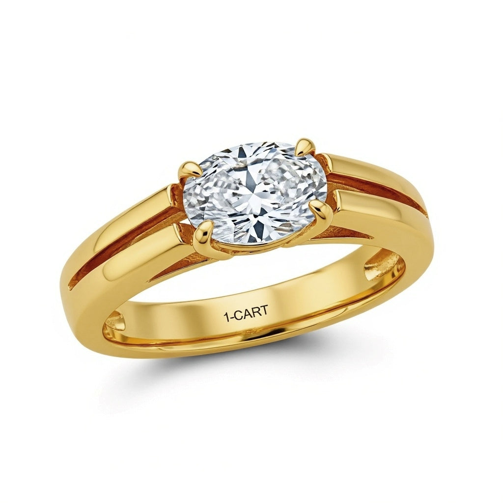 Theo Oval Shape Lab Grown Diamond Ring For Men - Jewelslane