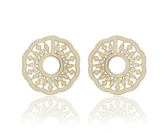 Tia Designer Diamond Hoops - Jewelslane