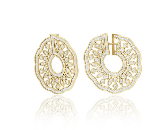 Tia Designer Diamond Hoops - Jewelslane