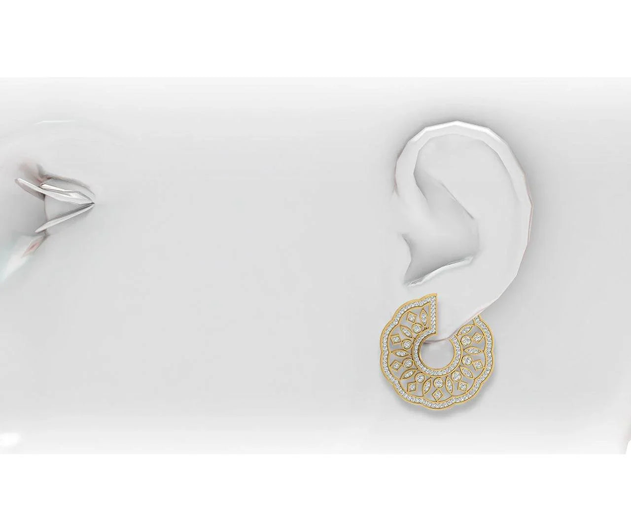 Tia Designer Diamond Hoops - Jewelslane