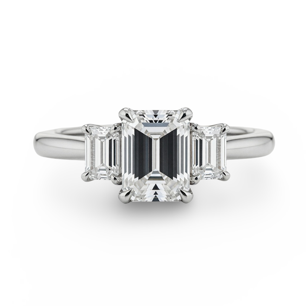 Tia Emerald Cut Lab Diamond Solitaire ring - Jewelslane
