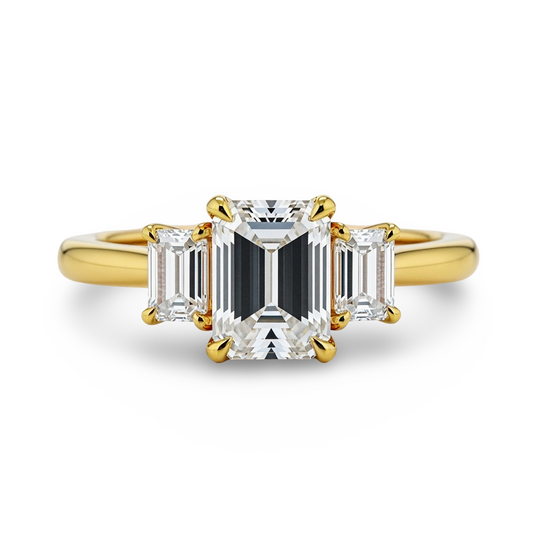 Tia Emerald Cut Lab Diamond Solitaire ring - Jewelslane
